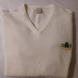 Wolsey V Neck White Sweater with Northern Ireland Logo